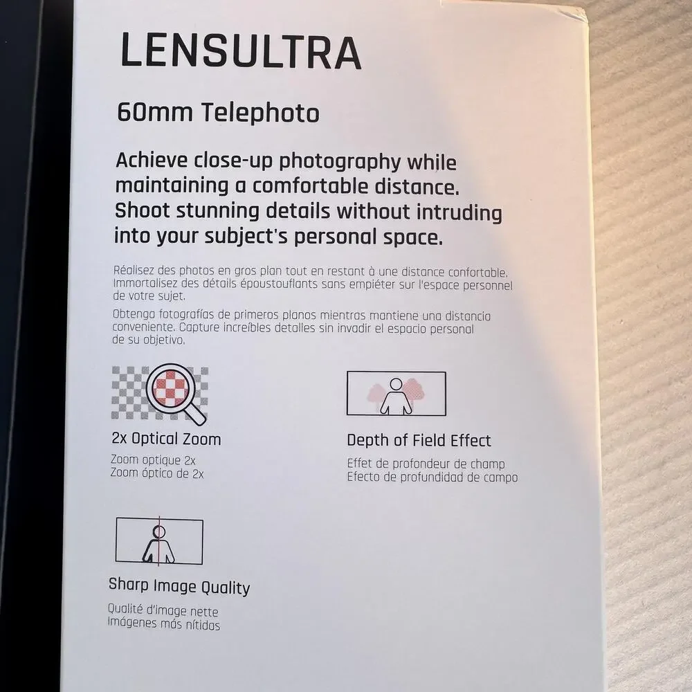 ShiftCam LensUltra 60mm Telephoto Lens 2x Mobile Phone Camera Open Box
